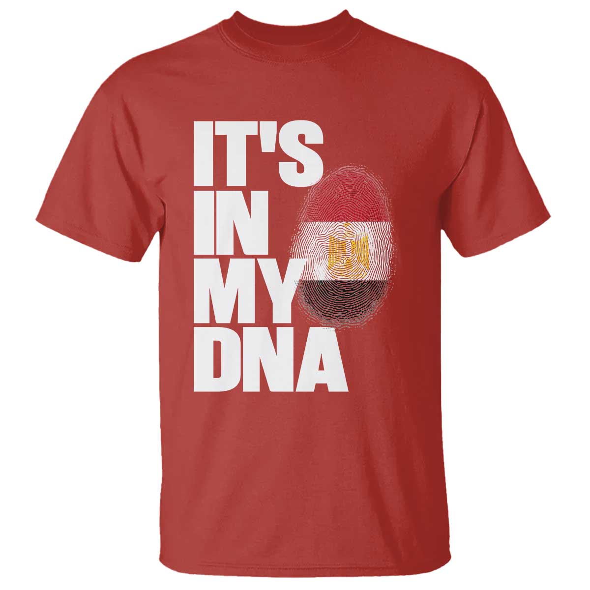 Egypt It's In My DNA Flag Fingerprint Graphic T Shirt Egyptian Heritage Pride Roots TS02 Red Print Your Wear