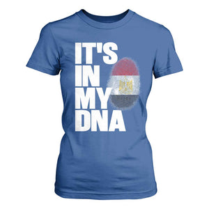 Egypt It's In My DNA Flag Fingerprint Graphic T Shirt For Women Egyptian Heritage Pride Roots TS02 Royal Blue Print Your Wear