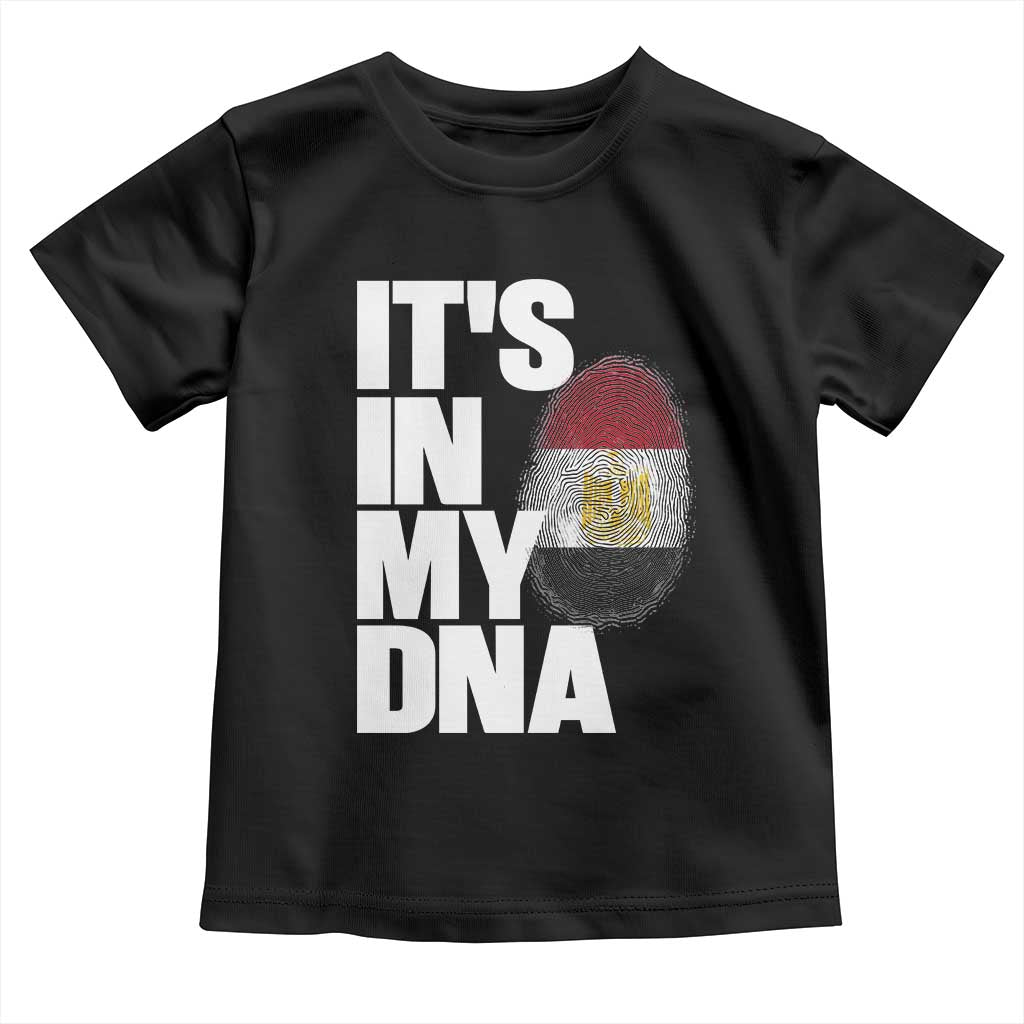 Egypt It's In My DNA Flag Fingerprint Graphic Toddler T Shirt Egyptian Heritage Pride Roots TS02 Black Print Your Wear