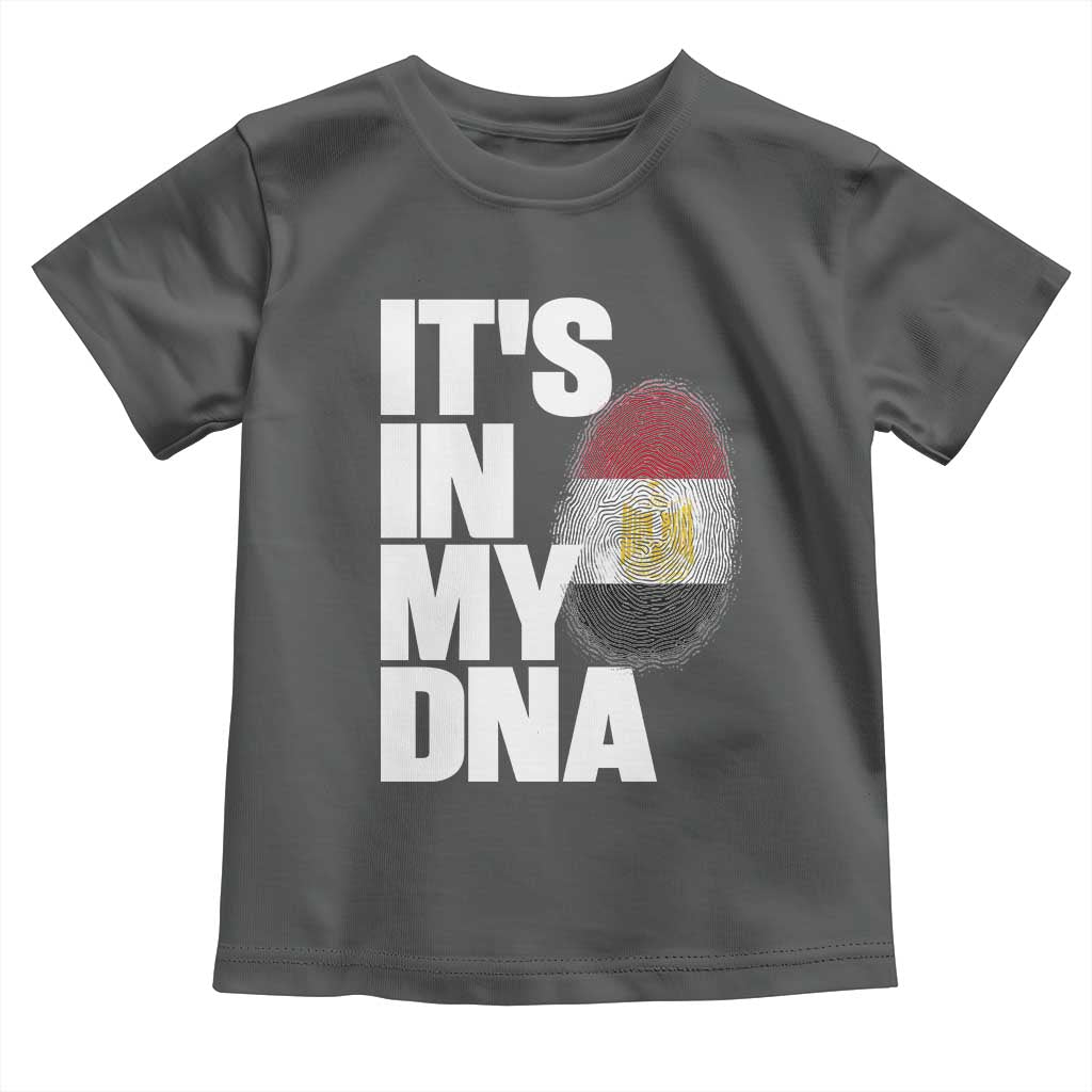 Egypt It's In My DNA Flag Fingerprint Graphic Toddler T Shirt Egyptian Heritage Pride Roots TS02 Dark Heather Print Your Wear