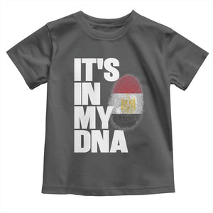 Egypt It's In My DNA Flag Fingerprint Graphic Toddler T Shirt Egyptian Heritage Pride Roots TS02 Dark Heather Print Your Wear