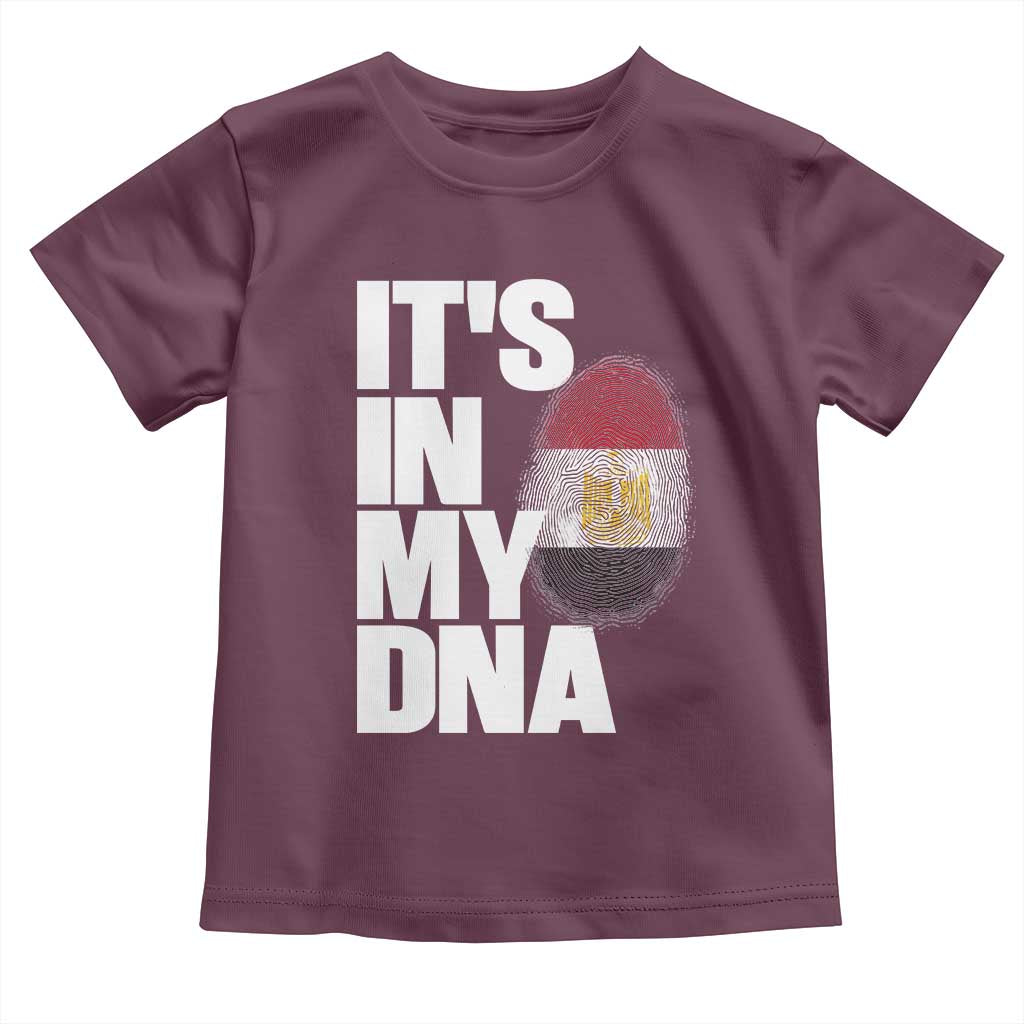 Egypt It's In My DNA Flag Fingerprint Graphic Toddler T Shirt Egyptian Heritage Pride Roots TS02 Maroon Print Your Wear