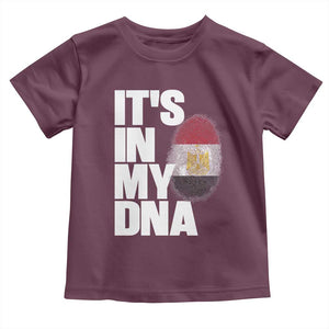 Egypt It's In My DNA Flag Fingerprint Graphic Toddler T Shirt Egyptian Heritage Pride Roots TS02 Maroon Print Your Wear