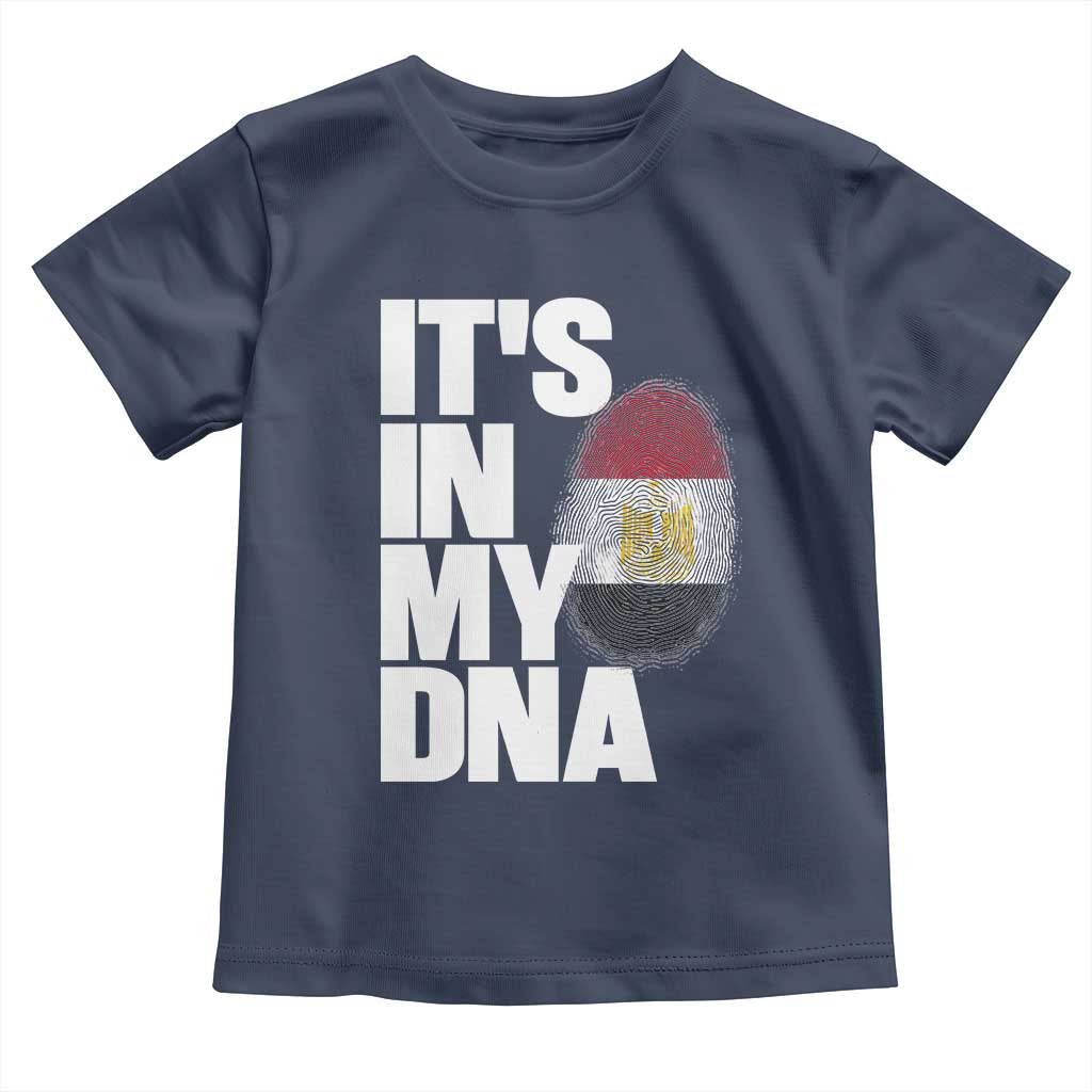 Egypt It's In My DNA Flag Fingerprint Graphic Toddler T Shirt Egyptian Heritage Pride Roots TS02 Navy Print Your Wear