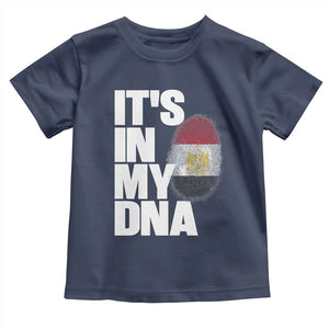 Egypt It's In My DNA Flag Fingerprint Graphic Toddler T Shirt Egyptian Heritage Pride Roots TS02 Navy Print Your Wear