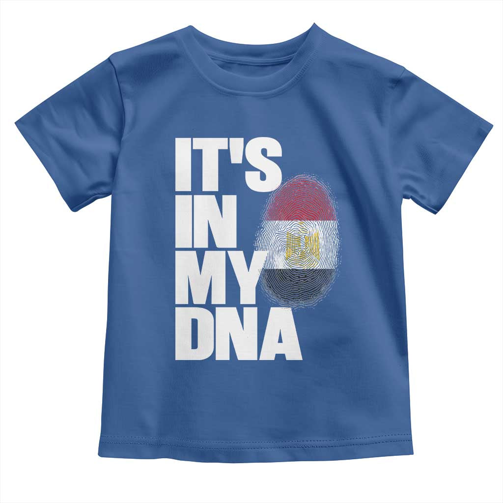 Egypt It's In My DNA Flag Fingerprint Graphic Toddler T Shirt Egyptian Heritage Pride Roots TS02 Royal Blue Print Your Wear