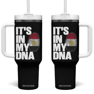 Egypt It's In My DNA Flag Fingerprint Graphic Tumbler With Handle Egyptian Heritage Pride Roots TS02 One Size: 40 oz Black Print Your Wear