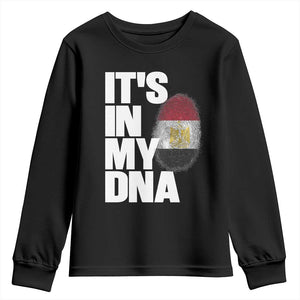 Egypt It's In My DNA Flag Fingerprint Graphic Youth Sweatshirt Egyptian Heritage Pride Roots TS02 Black Print Your Wear