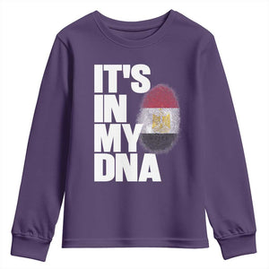 Egypt It's In My DNA Flag Fingerprint Graphic Youth Sweatshirt Egyptian Heritage Pride Roots TS02 Purple Print Your Wear