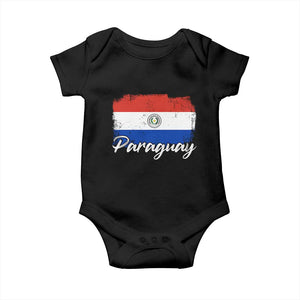 Vintage Paraguay Flag Paraguaya Heritage Pride Roots Baby Onesie TS02 Black Print Your Wear