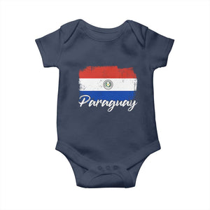 Vintage Paraguay Flag Paraguaya Heritage Pride Roots Baby Onesie TS02 Navy Print Your Wear