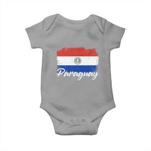 Vintage Paraguay Flag Paraguaya Heritage Pride Roots Baby Onesie TS02 Sport Gray Print Your Wear
