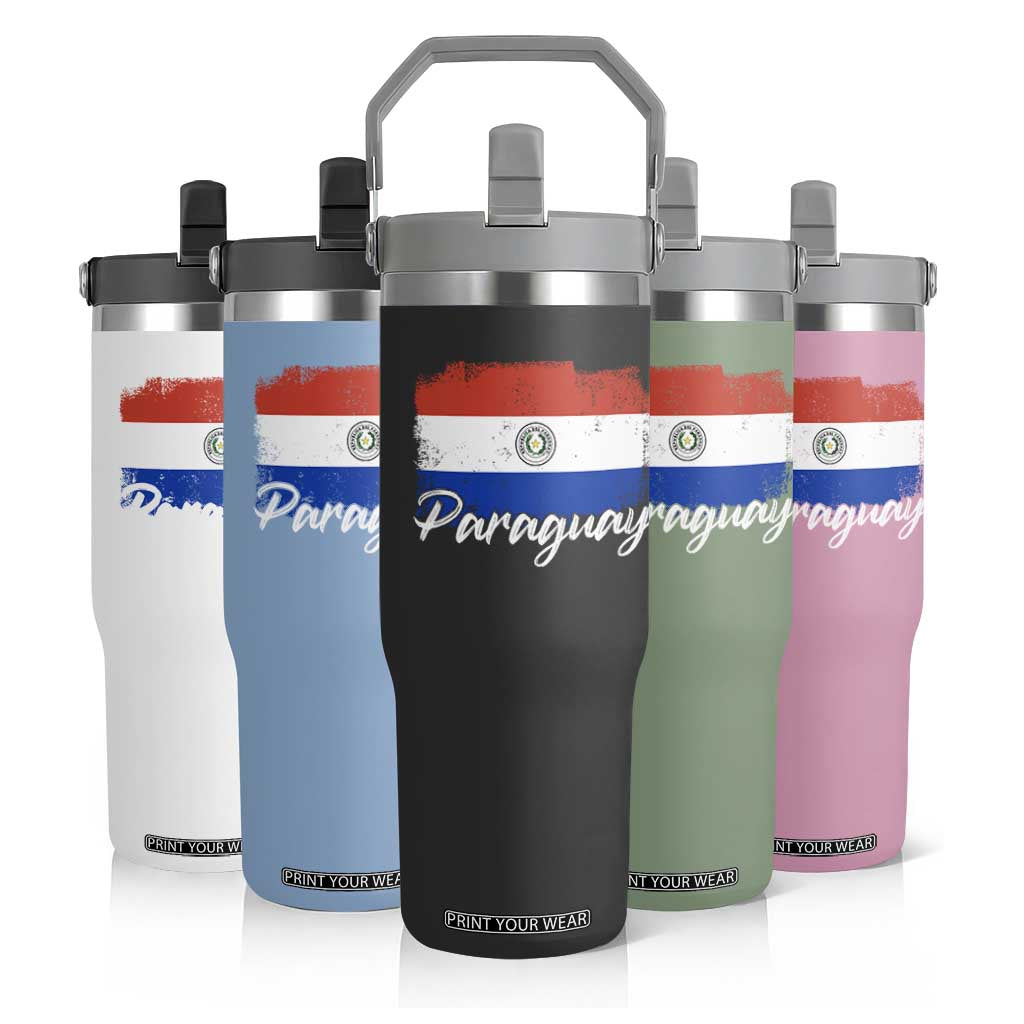 Vintage Paraguay Flag Paraguaya Heritage Pride Roots Flip Straw Tumbler TS02 Print Your Wear