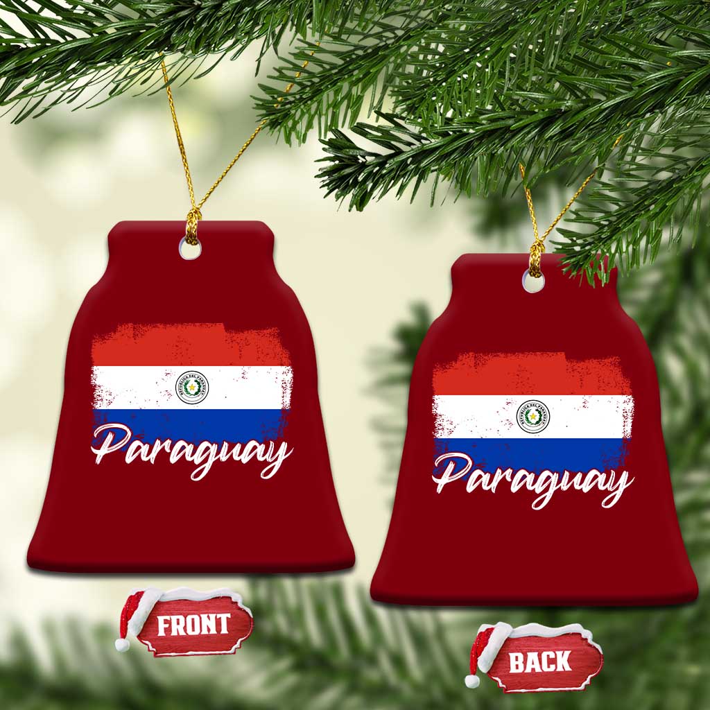Vintage Paraguay Flag Paraguaya Heritage Pride Roots Ceramic Ornament TS02 Print Your Wear