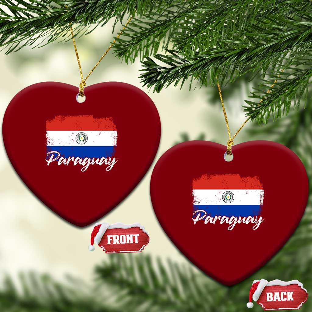 Vintage Paraguay Flag Paraguaya Heritage Pride Roots Ceramic Ornament TS02 Print Your Wear