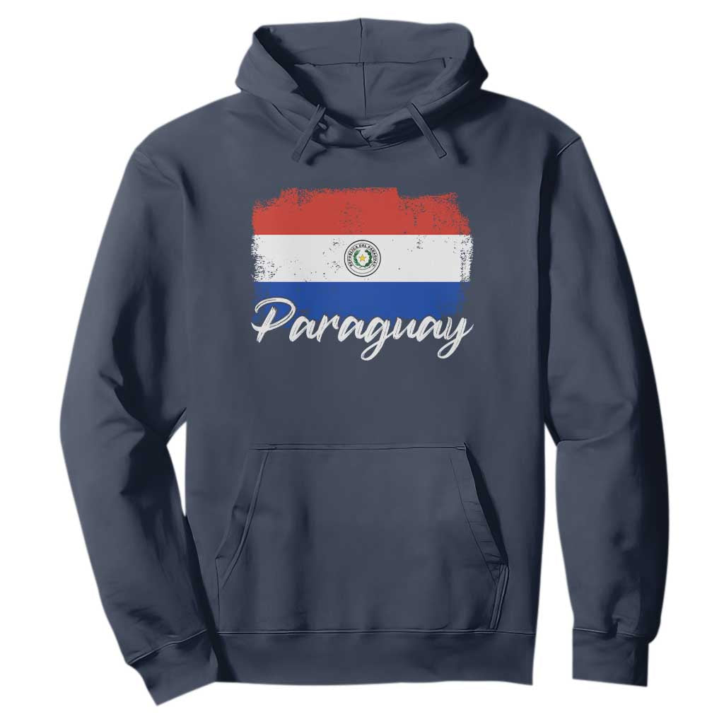 Vintage Paraguay Flag Paraguaya Heritage Pride Roots Hoodie TS02 Navy Print Your Wear