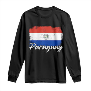 Vintage Paraguay Flag Paraguaya Heritage Pride Roots Long Sleeve Shirt TS02 Black Print Your Wear