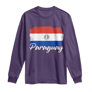 Vintage Paraguay Flag Paraguaya Heritage Pride Roots Long Sleeve Shirt TS02 Purple Print Your Wear