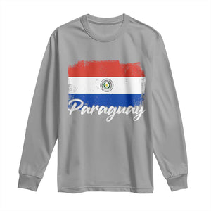 Vintage Paraguay Flag Paraguaya Heritage Pride Roots Long Sleeve Shirt TS02 Sport Gray Print Your Wear
