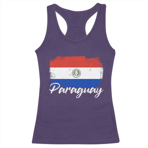 Vintage Paraguay Flag Paraguaya Heritage Pride Roots Racerback Tank Top TS02 Purple Print Your Wear