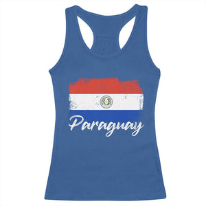 Vintage Paraguay Flag Paraguaya Heritage Pride Roots Racerback Tank Top TS02 Royal Blue Print Your Wear