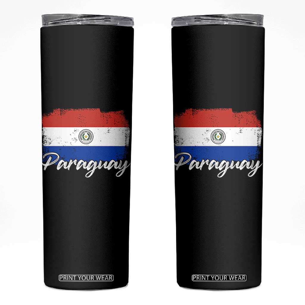 Vintage Paraguay Flag Paraguaya Heritage Pride Roots Skinny Tumbler TS02 Black Print Your Wear