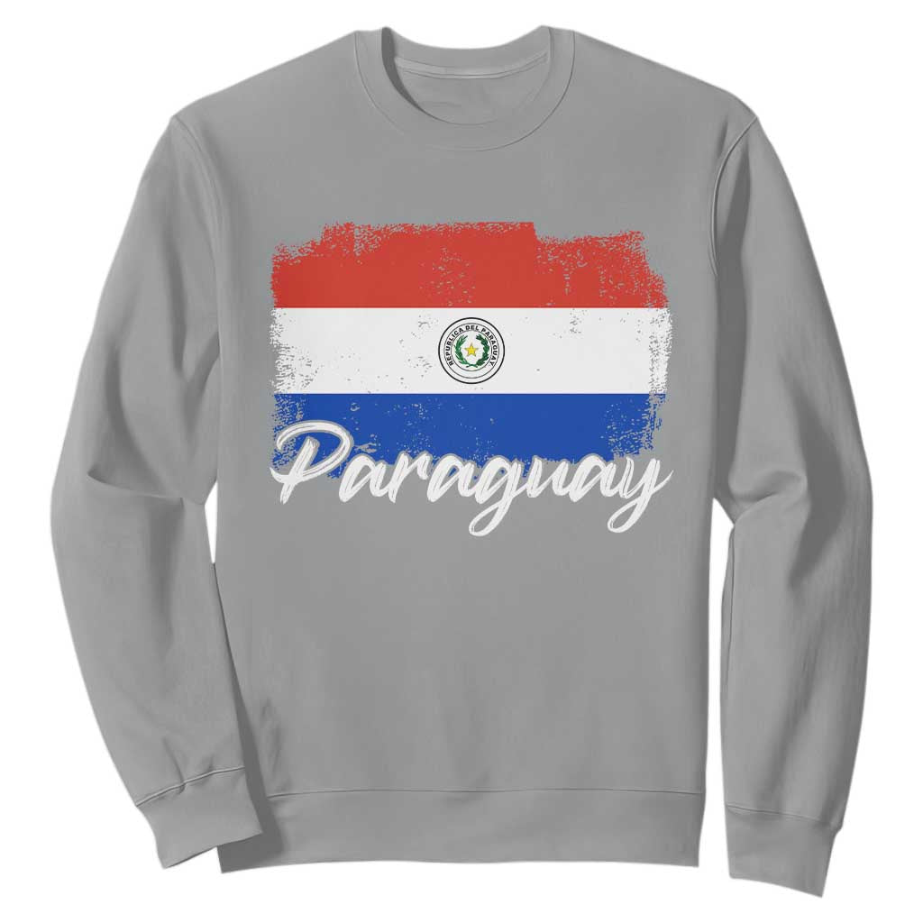 Vintage Paraguay Flag Paraguaya Heritage Pride Roots Sweatshirt TS02 Sport Gray Print Your Wear