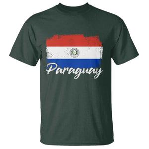 Vintage Paraguay Flag Paraguaya Heritage Pride Roots T Shirt TS02 Dark Forest Green Print Your Wear