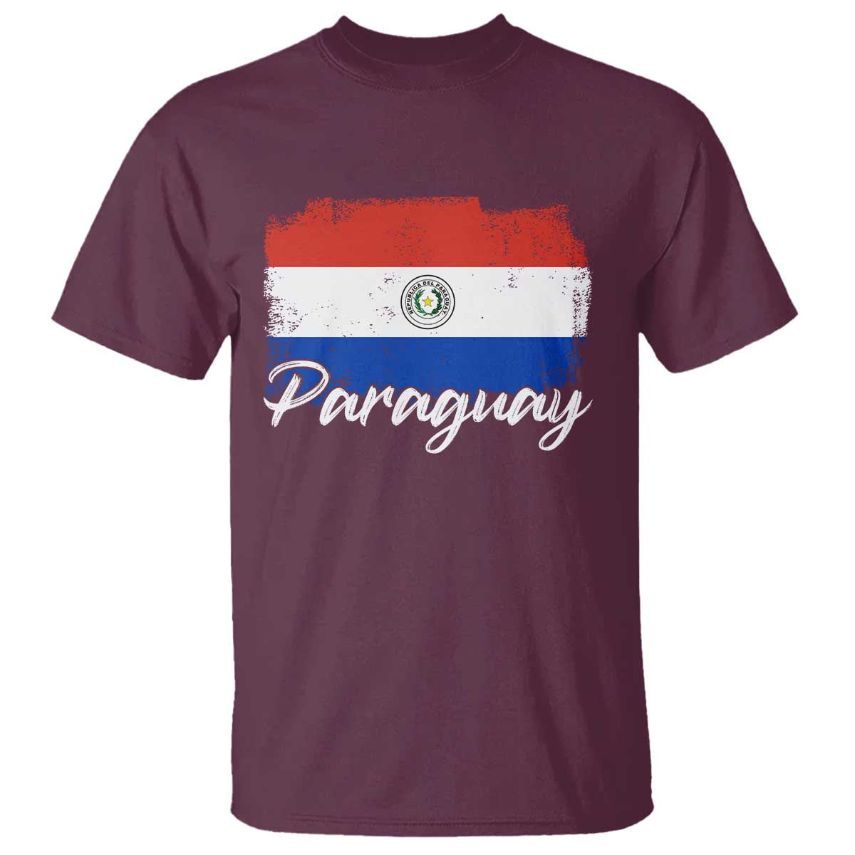 Vintage Paraguay Flag Paraguaya Heritage Pride Roots T Shirt TS02 Maroon Print Your Wear