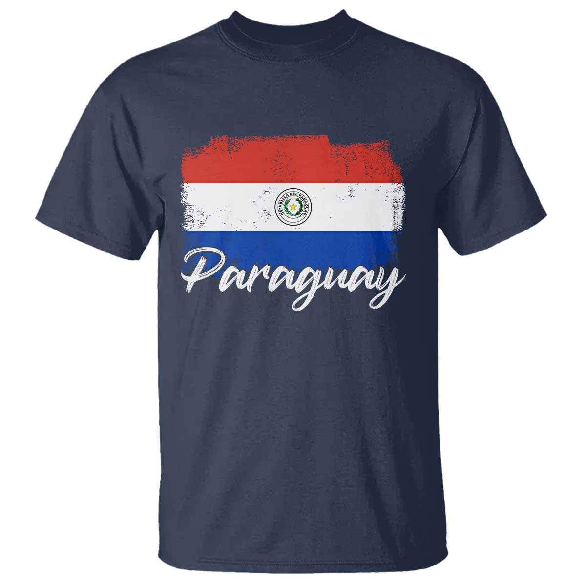 Vintage Paraguay Flag Paraguaya Heritage Pride Roots T Shirt TS02 Navy Print Your Wear