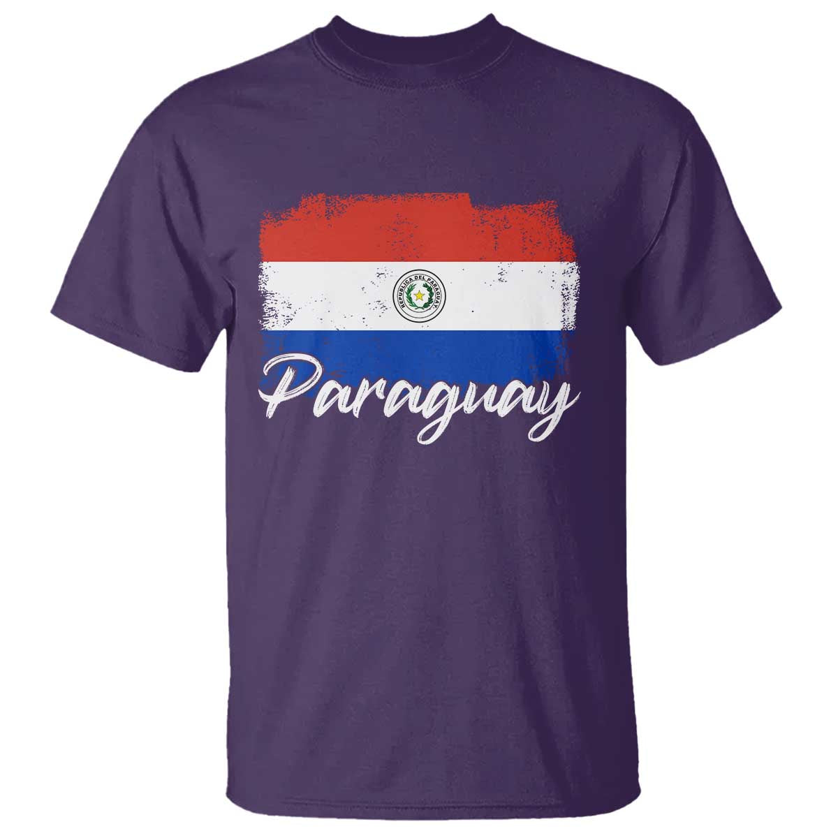 Vintage Paraguay Flag Paraguaya Heritage Pride Roots T Shirt TS02 Purple Print Your Wear