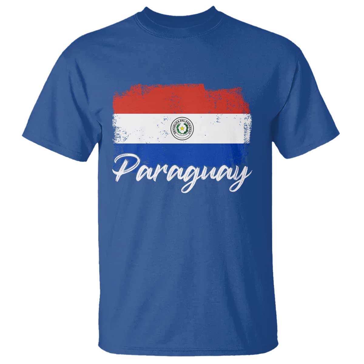 Vintage Paraguay Flag Paraguaya Heritage Pride Roots T Shirt TS02 Royal Blue Print Your Wear
