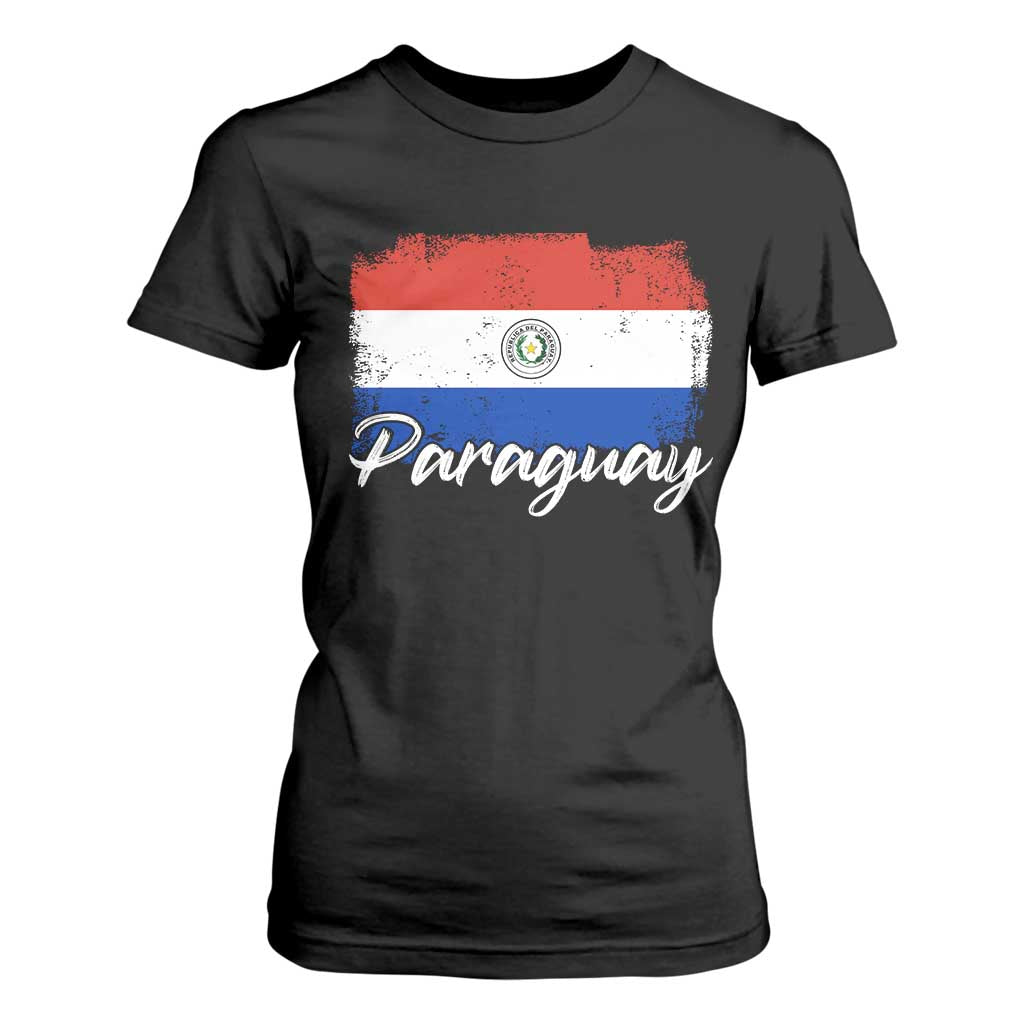 Vintage Paraguay Flag Paraguaya Heritage Pride Roots T Shirt For Women TS02 Black Print Your Wear