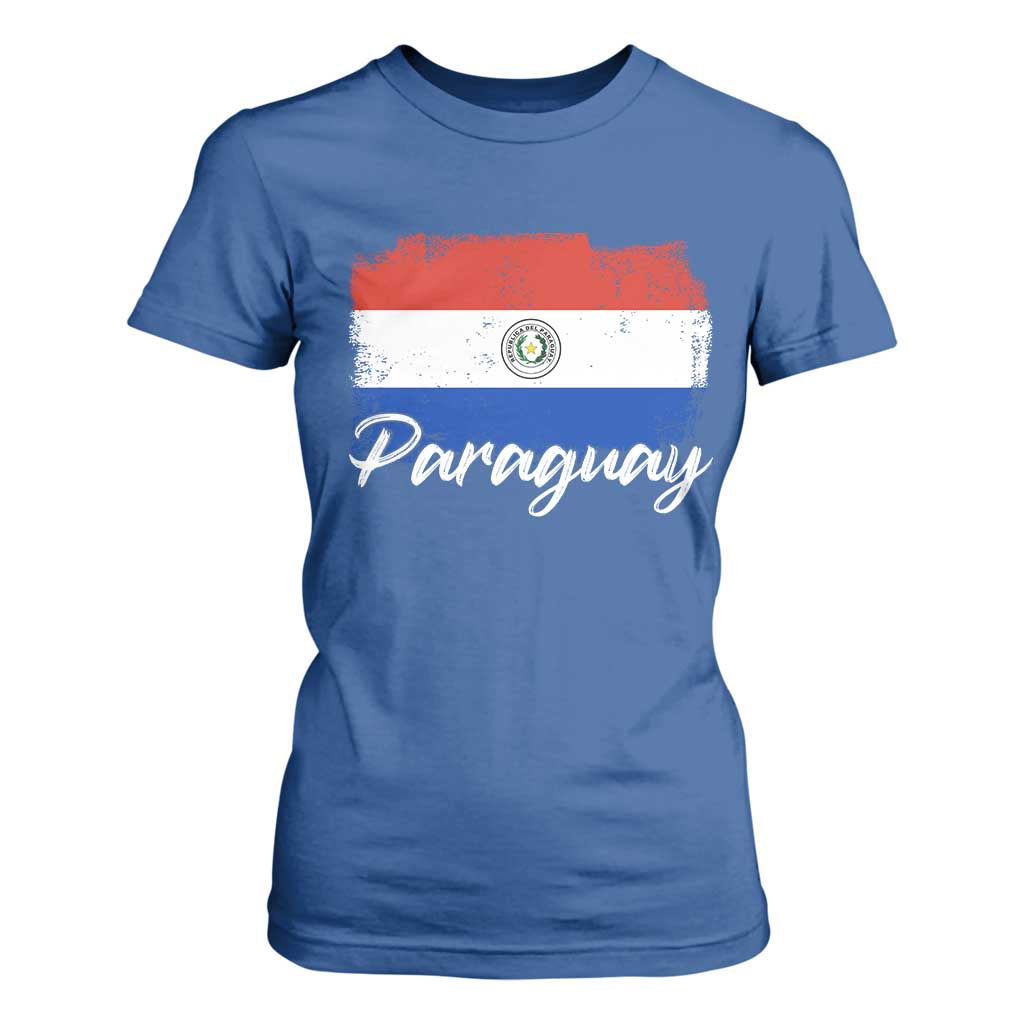 Vintage Paraguay Flag Paraguaya Heritage Pride Roots T Shirt For Women TS02 Royal Blue Print Your Wear