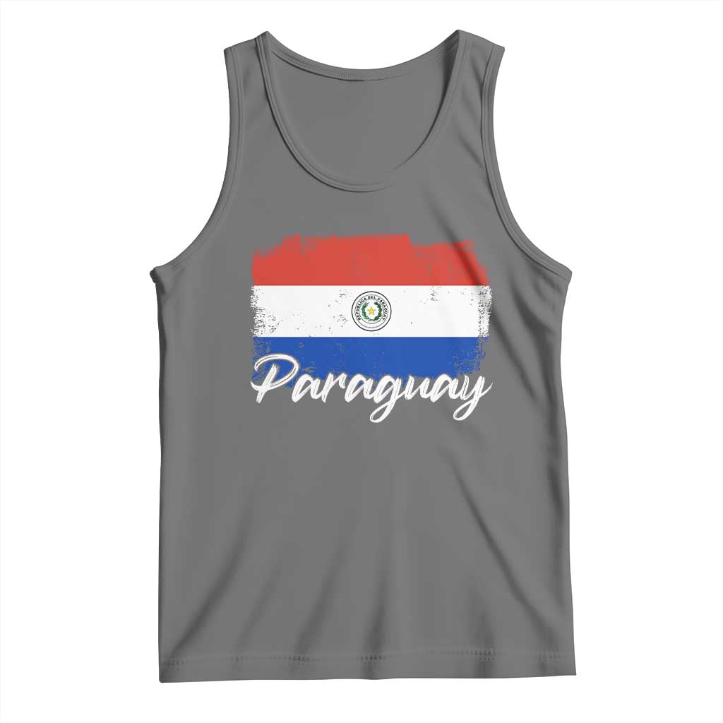 Vintage Paraguay Flag Paraguaya Heritage Pride Roots Tank Top TS02 Black Heather Print Your Wear