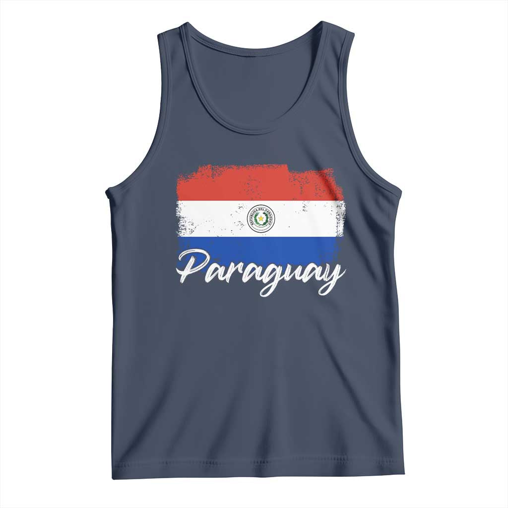 Vintage Paraguay Flag Paraguaya Heritage Pride Roots Tank Top TS02 Navy Print Your Wear