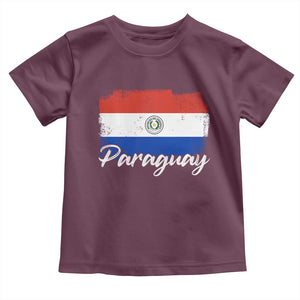 Vintage Paraguay Flag Paraguaya Heritage Pride Roots Toddler T Shirt TS02 Maroon Print Your Wear