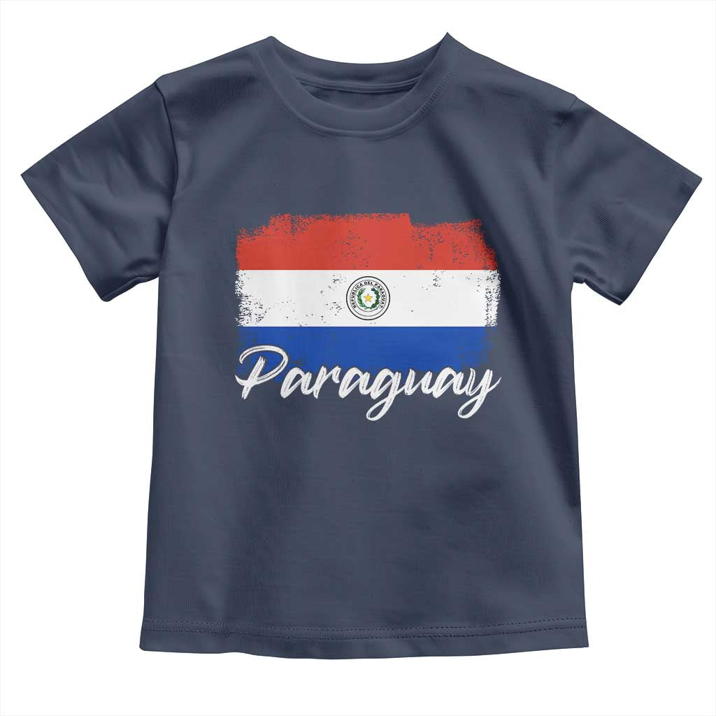 Vintage Paraguay Flag Paraguaya Heritage Pride Roots Toddler T Shirt TS02 Navy Print Your Wear