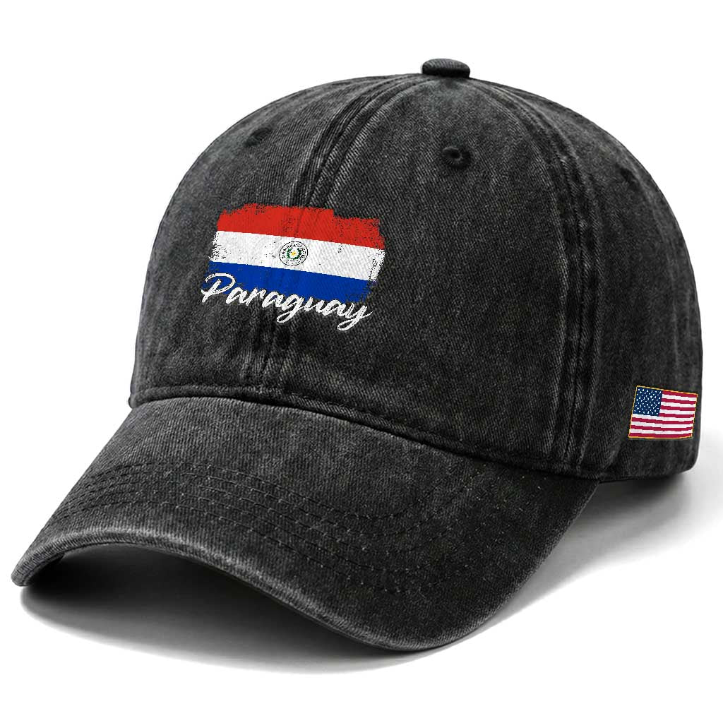 Vintage Paraguay Flag Paraguaya Heritage Pride Roots Washed Cotton Baseball Cap TS02 Print Your Wear