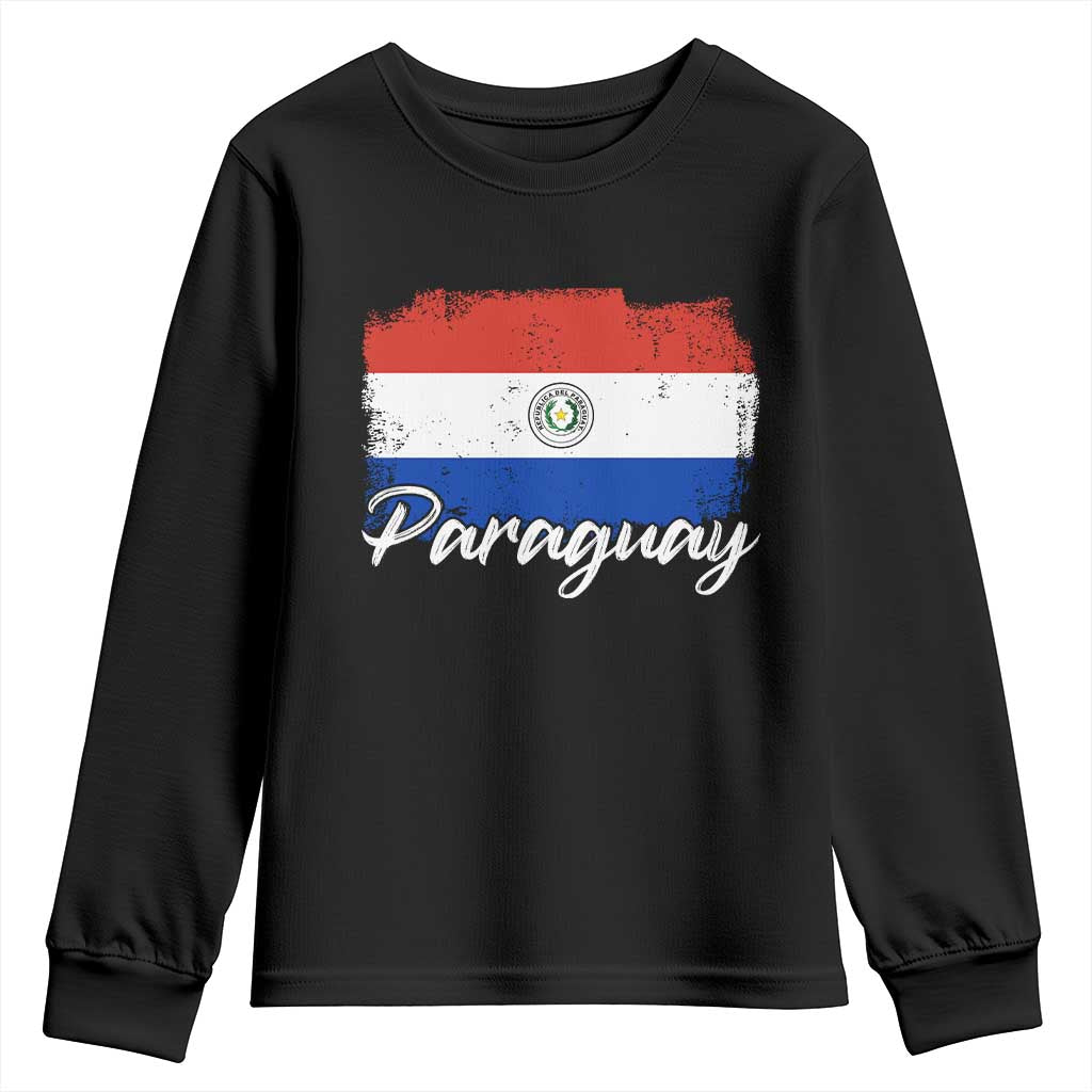 Vintage Paraguay Flag Paraguaya Heritage Pride Roots Youth Sweatshirt TS02 Black Print Your Wear