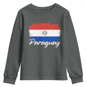 Vintage Paraguay Flag Paraguaya Heritage Pride Roots Youth Sweatshirt TS02 Dark Heather Print Your Wear