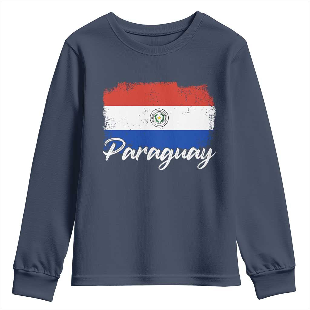 Vintage Paraguay Flag Paraguaya Heritage Pride Roots Youth Sweatshirt TS02 Navy Print Your Wear