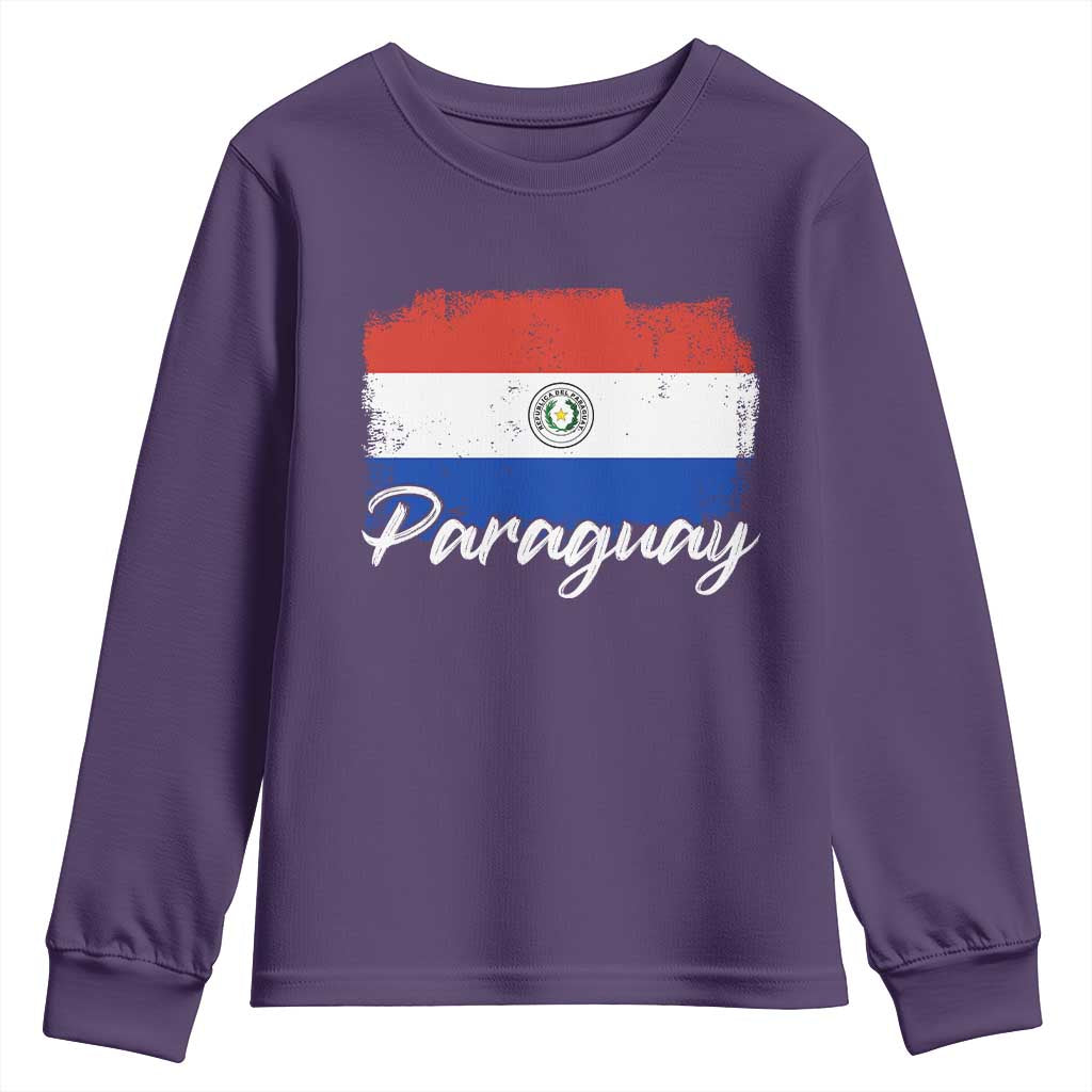 Vintage Paraguay Flag Paraguaya Heritage Pride Roots Youth Sweatshirt TS02 Purple Print Your Wear