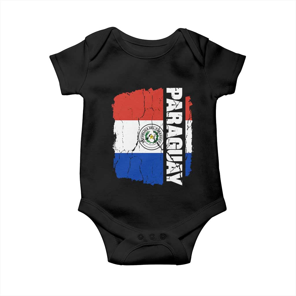 Paraguay Proud Roots Vintage Paraguaya Flag Heritage Pride Baby Onesie TS02 Black Print Your Wear