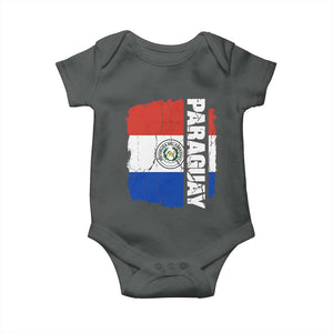 Paraguay Proud Roots Vintage Paraguaya Flag Heritage Pride Baby Onesie TS02 Dark Heather Print Your Wear