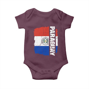 Paraguay Proud Roots Vintage Paraguaya Flag Heritage Pride Baby Onesie TS02 Maroon Print Your Wear