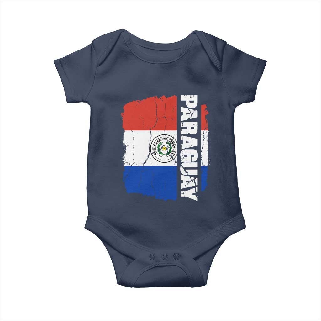 Paraguay Proud Roots Vintage Paraguaya Flag Heritage Pride Baby Onesie TS02 Navy Print Your Wear