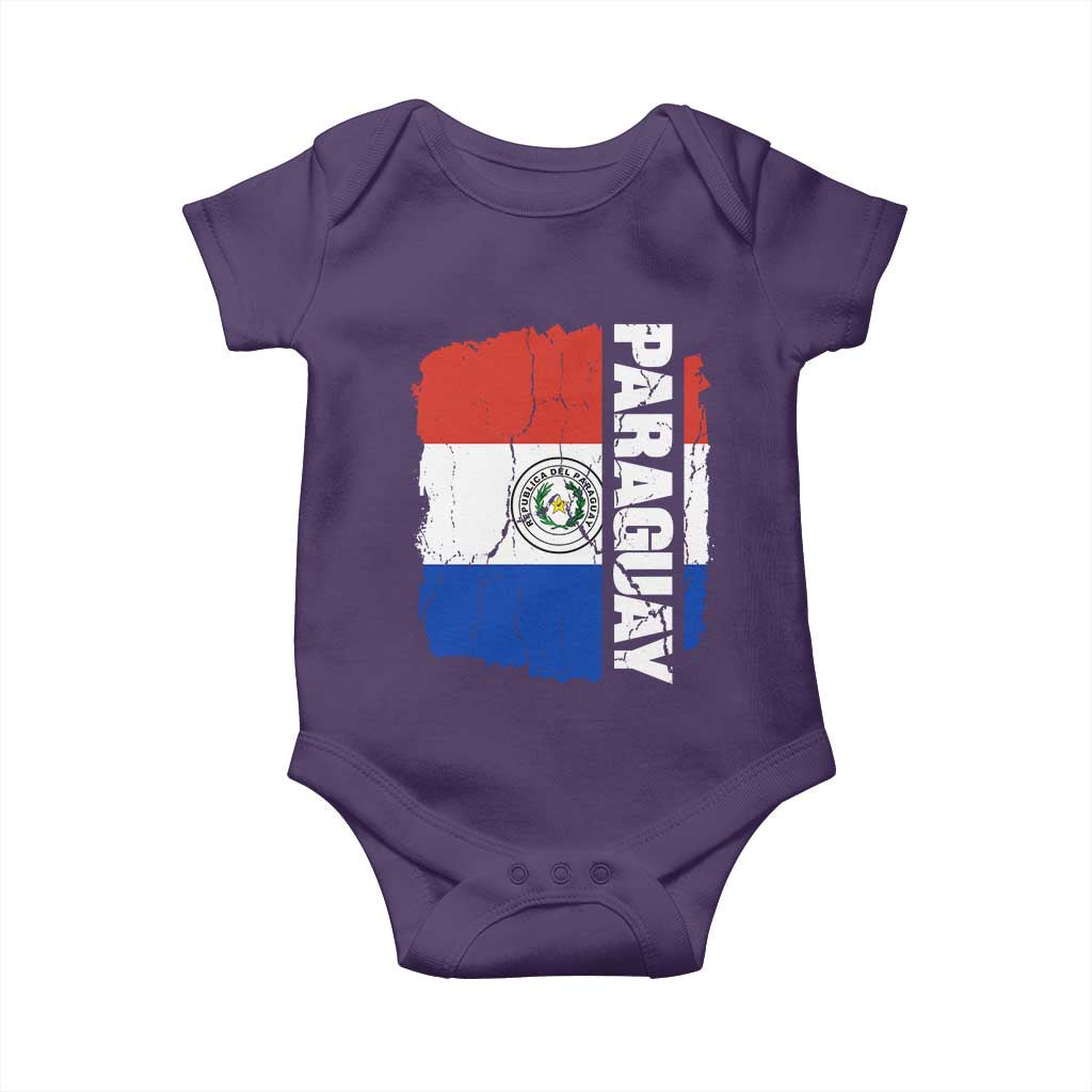 Paraguay Proud Roots Vintage Paraguaya Flag Heritage Pride Baby Onesie TS02 Purple Print Your Wear