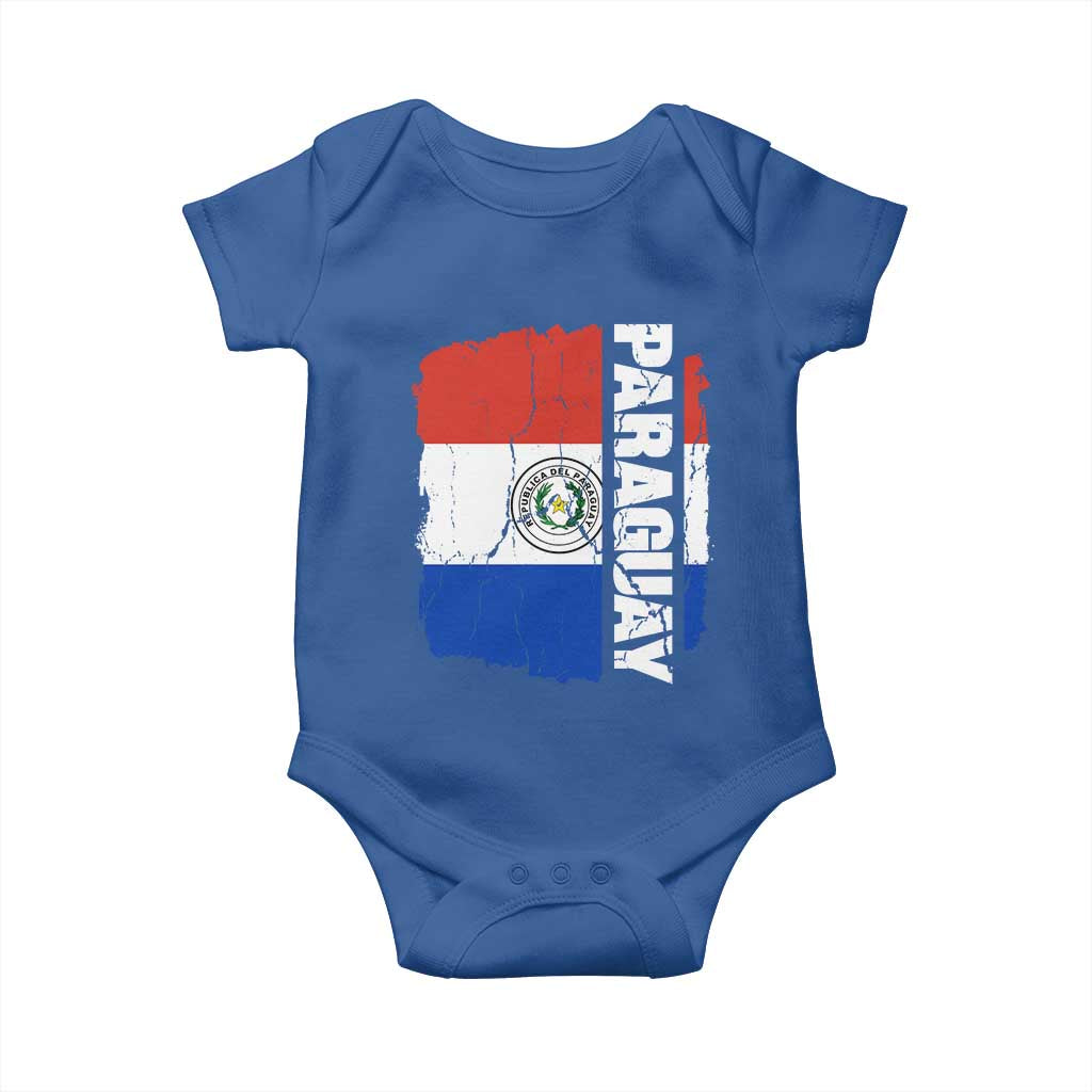 Paraguay Proud Roots Vintage Paraguaya Flag Heritage Pride Baby Onesie TS02 Royal Blue Print Your Wear