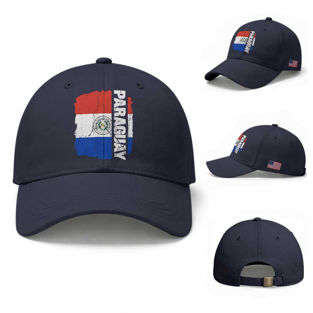 Paraguay Proud Roots Vintage Paraguaya Flag Heritage Pride Baseball Cap TS02 Baseball Cap Universal Fit Navy Print Your Wear
